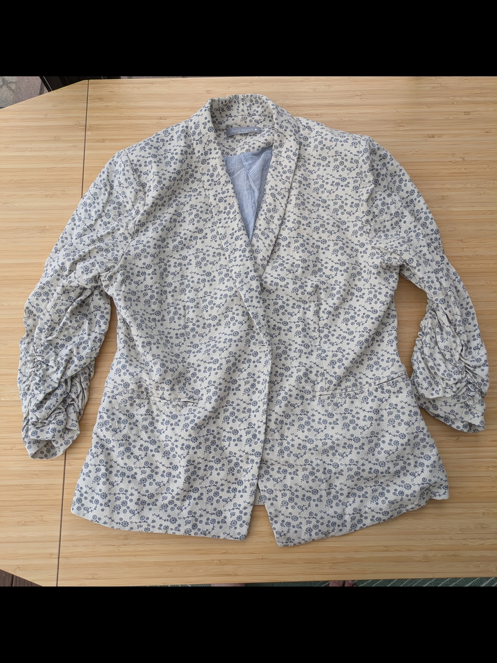 Olivia Moon Cream & Blue Floral Blazer